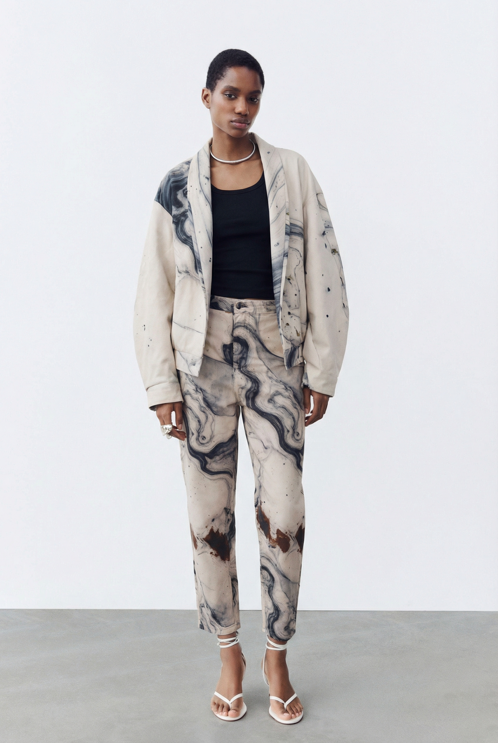 Oversized Printed Blazer