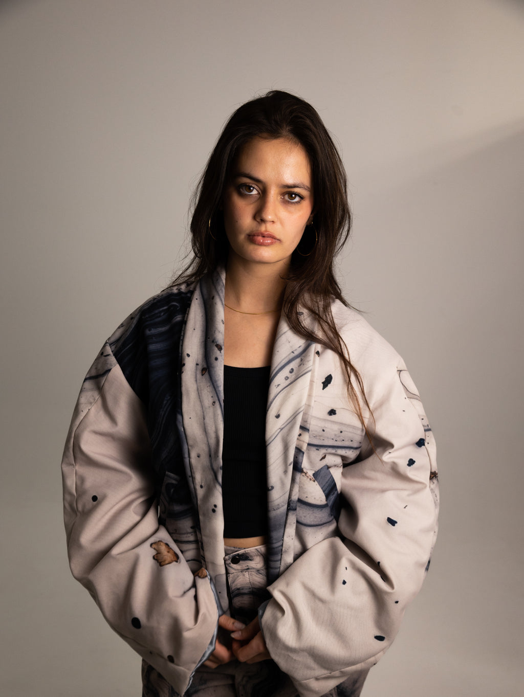 Oversized Printed Blazer