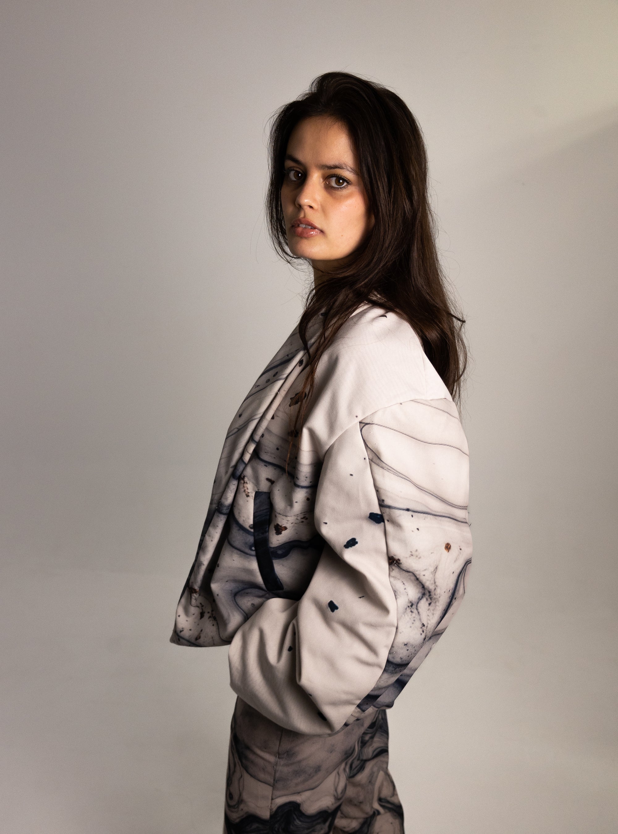 Oversized Printed Blazer