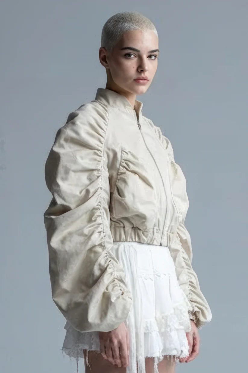 Structured Cropped Bomber