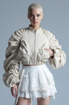 Structured Cropped Bomber