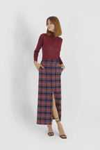 Tartan Check Pencil Skirt