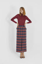 Tartan Check Pencil Skirt