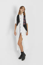 Asymmetric Reversible Tartan Vest