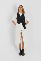 Asymmetric Reversible Tartan Vest