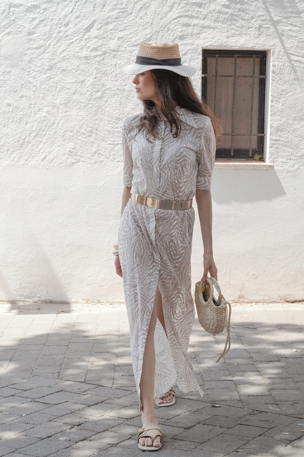 Zebra Print Shirt Dress