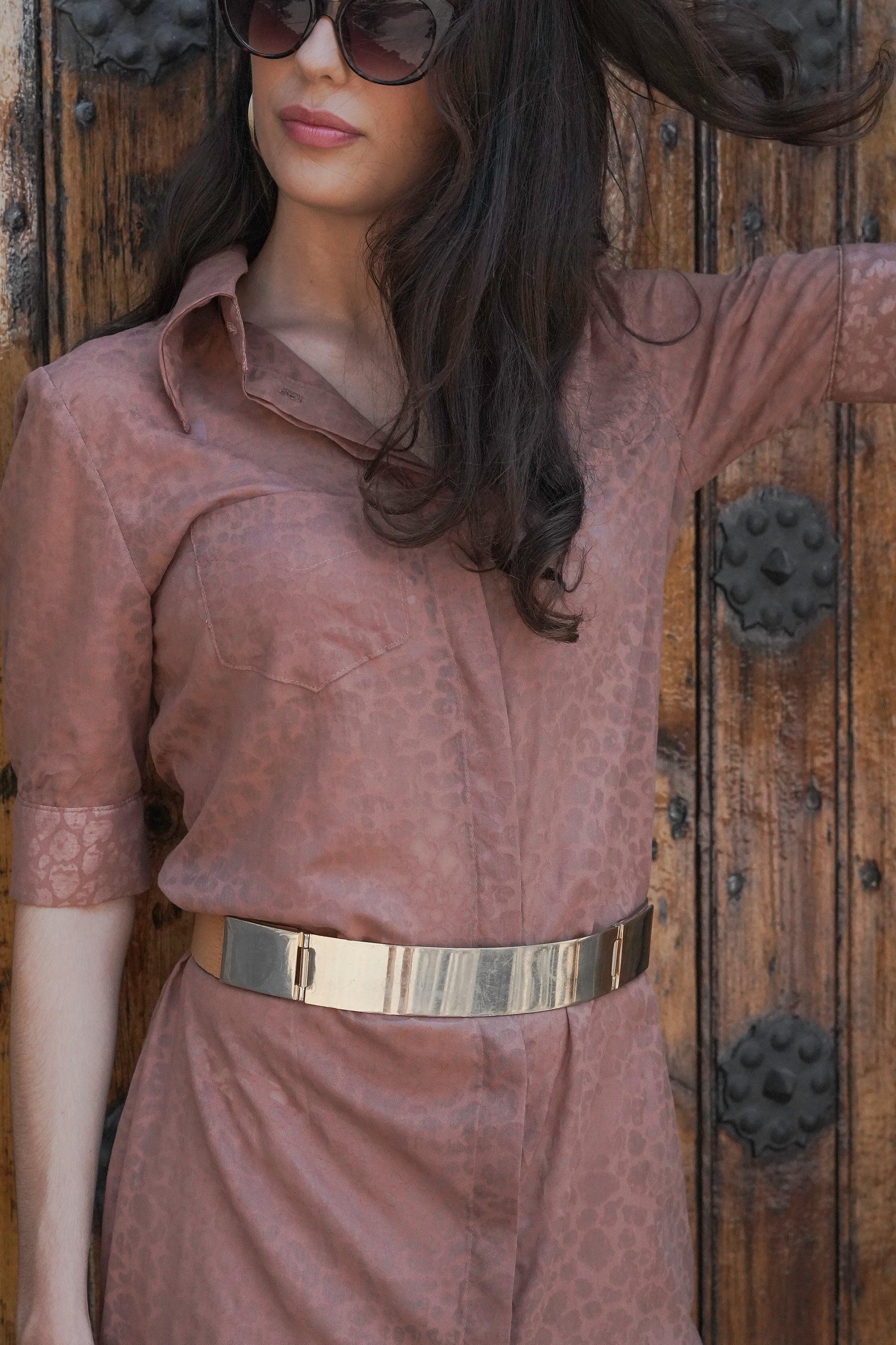 Animal Print Shirt Dress