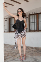 Black Fluid Silk Top