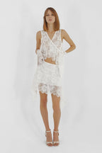 Asymmetrical lace vest