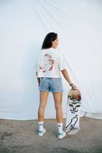 Hatar Cat Knocking Off Crop Tee