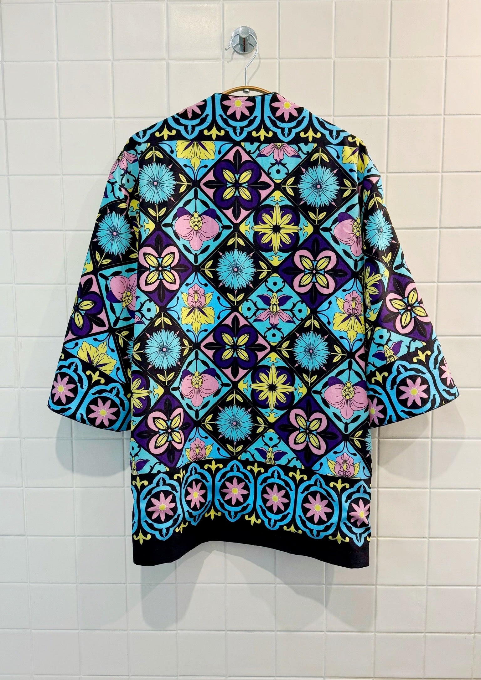 Reversible Mosaic Print Kimono