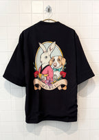 Reversible Black Satin Kimono