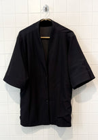 Reversible Black Satin Kimono