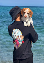 Reversible Black Satin Kimono