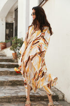 Multicolored summer kaftan