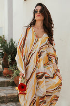 Multicolored summer kaftan