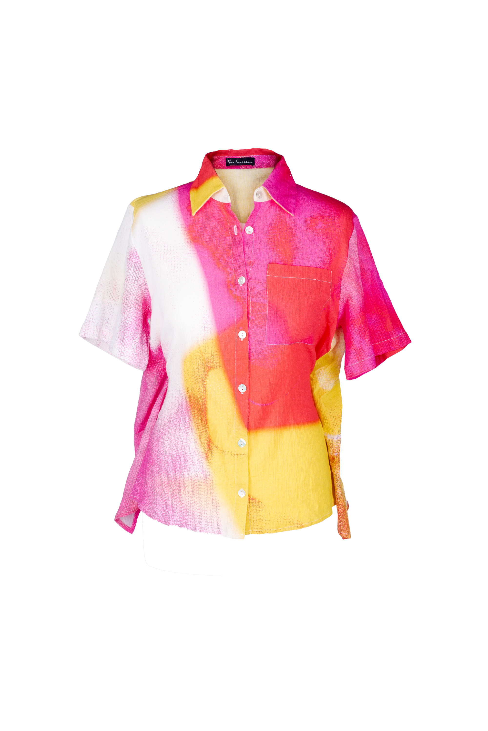 Printed backless shirt