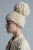 Teddy Beanie with Oversized Pom Pom