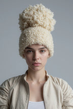 Teddy Beanie with Oversized Pom Pom