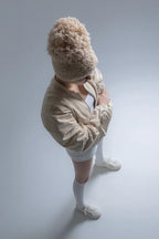 Teddy Beanie with Oversized Pom Pom