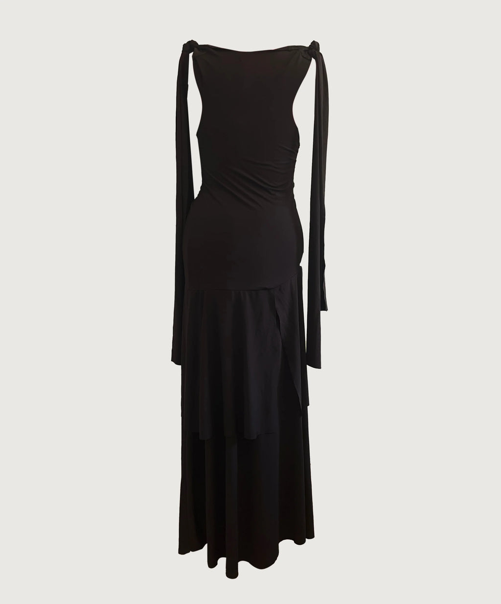Asymmetrical draped maxi dress
