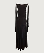 Asymmetrical draped maxi dress