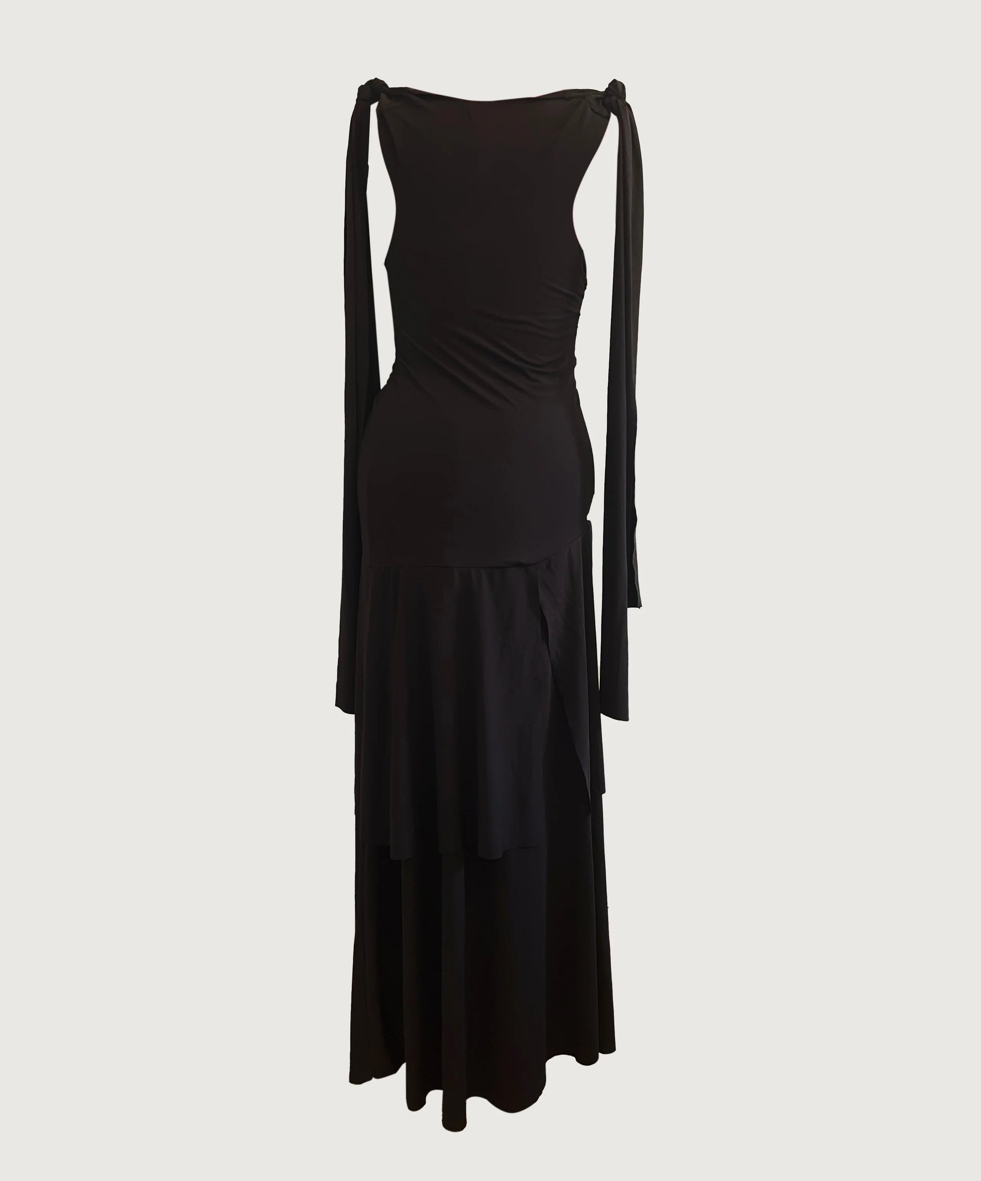 Asymmetrical draped maxi dress